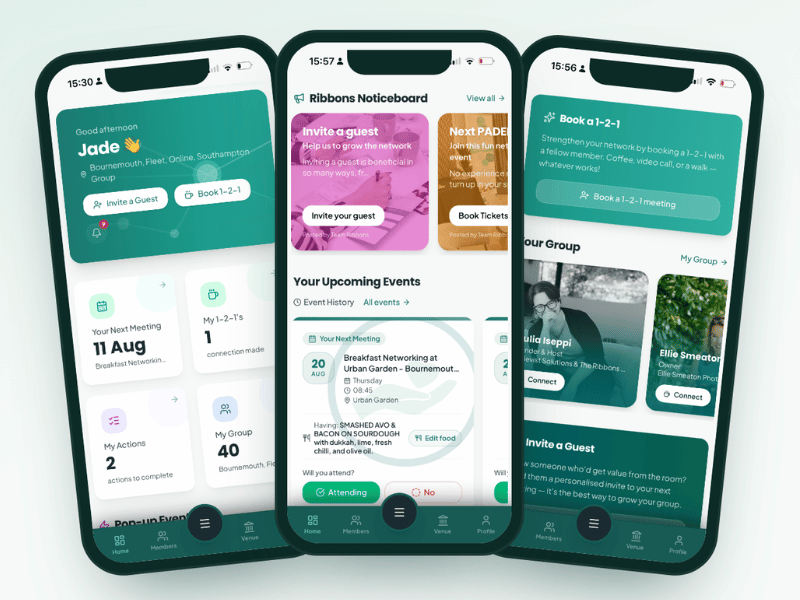 Introducing the Ribbons members app: networking with real structure